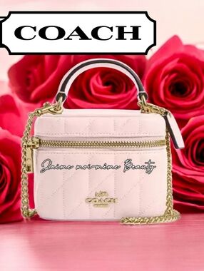 Coach Blush Pink Quilted Train Crossbody Bag